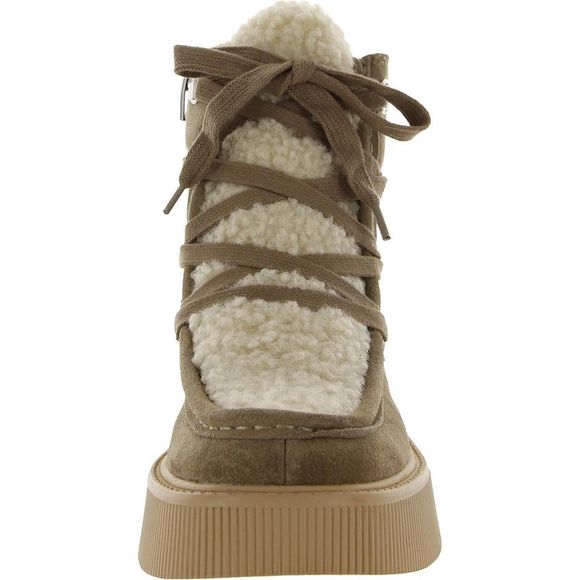 Dolce Vita Womens Jasmin Taupe Wedge Combat & Lace-up Boots Cold Weather NWT - Picture 2 of 3